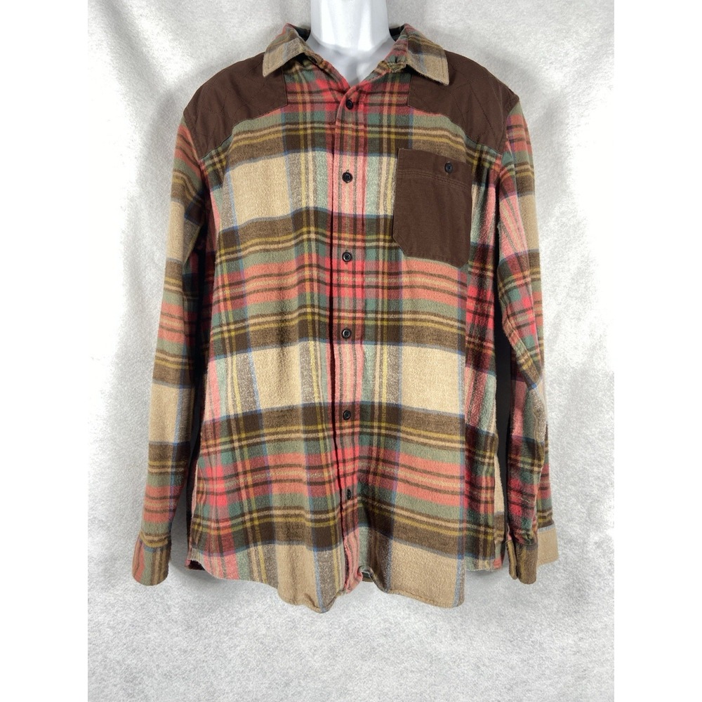 Vtg L.L. Bean Flannel Shirt Men's XL Brown Button Up Long Sleeve Plaid Western